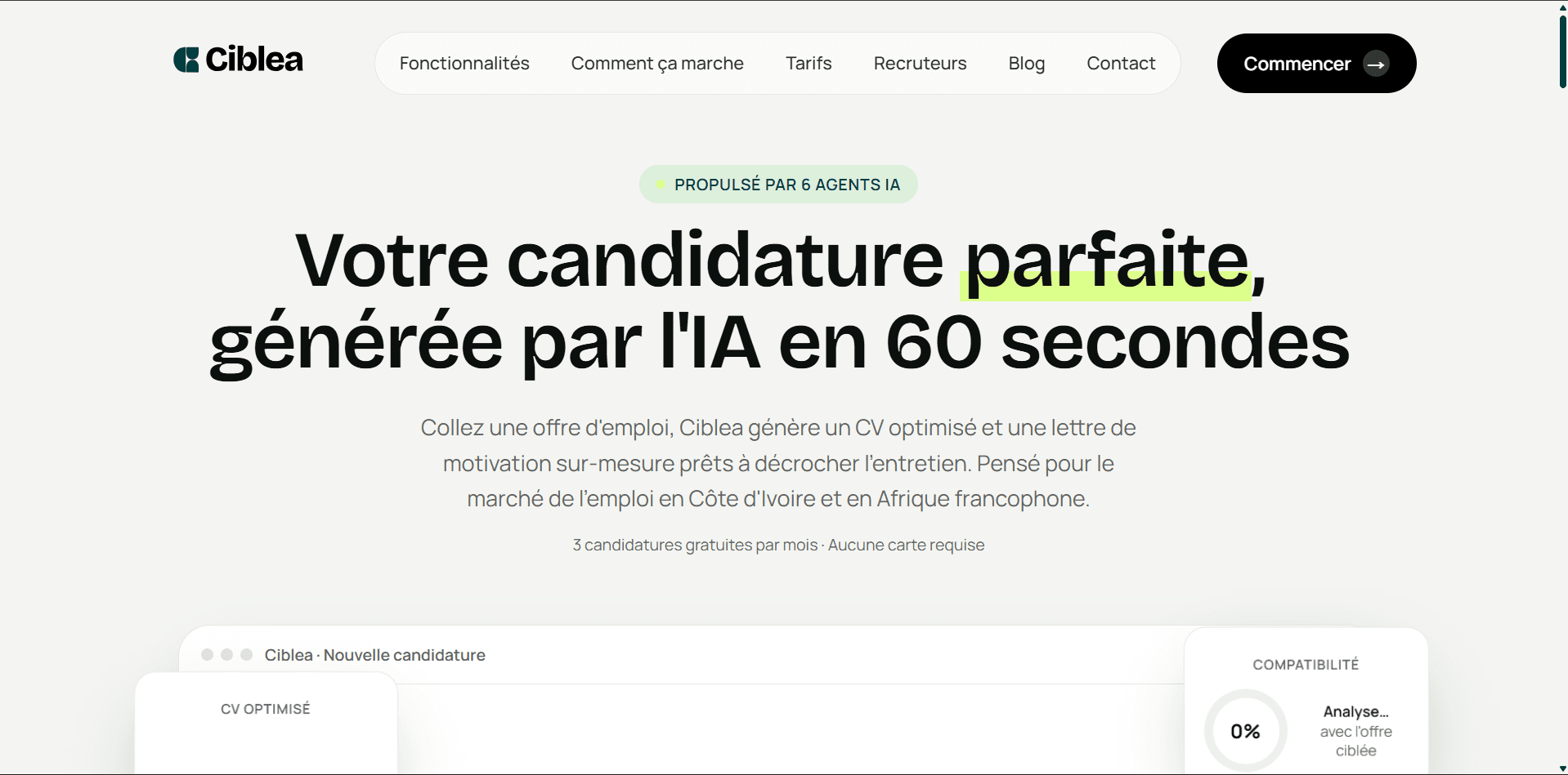 Ciblea — IA de candidatures optimisées